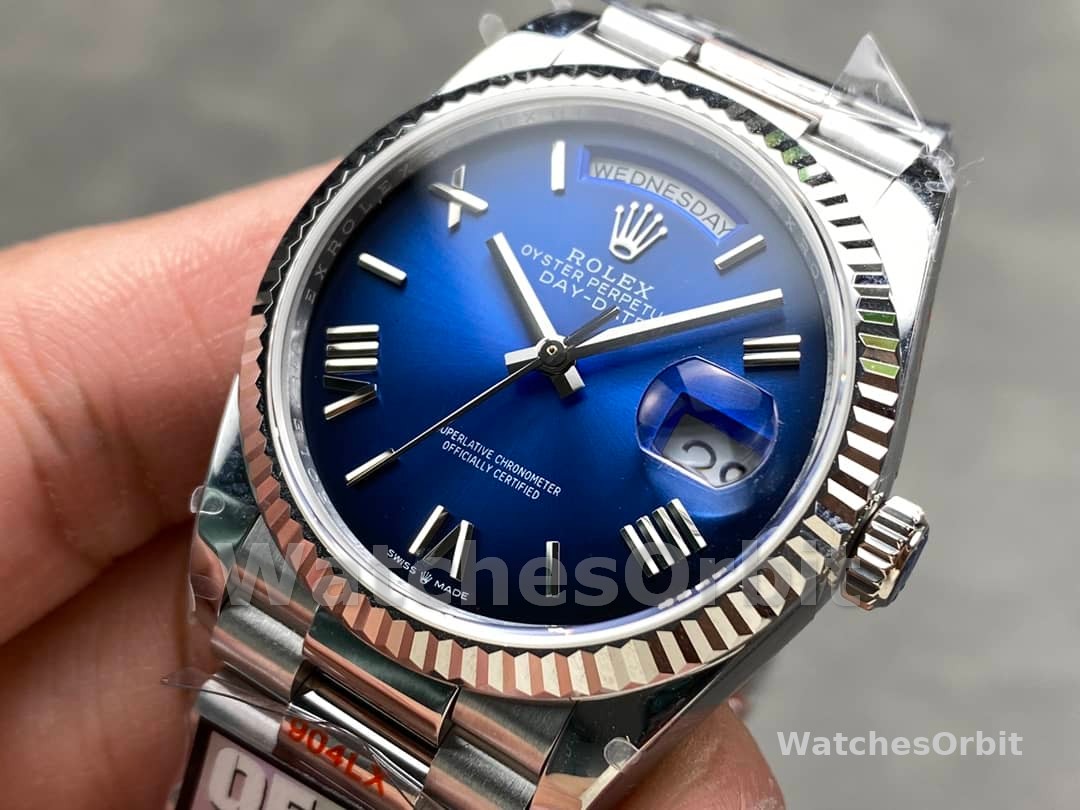 Rolex Day Date 36 White Gold Blue Ombre Dial M128236 0020