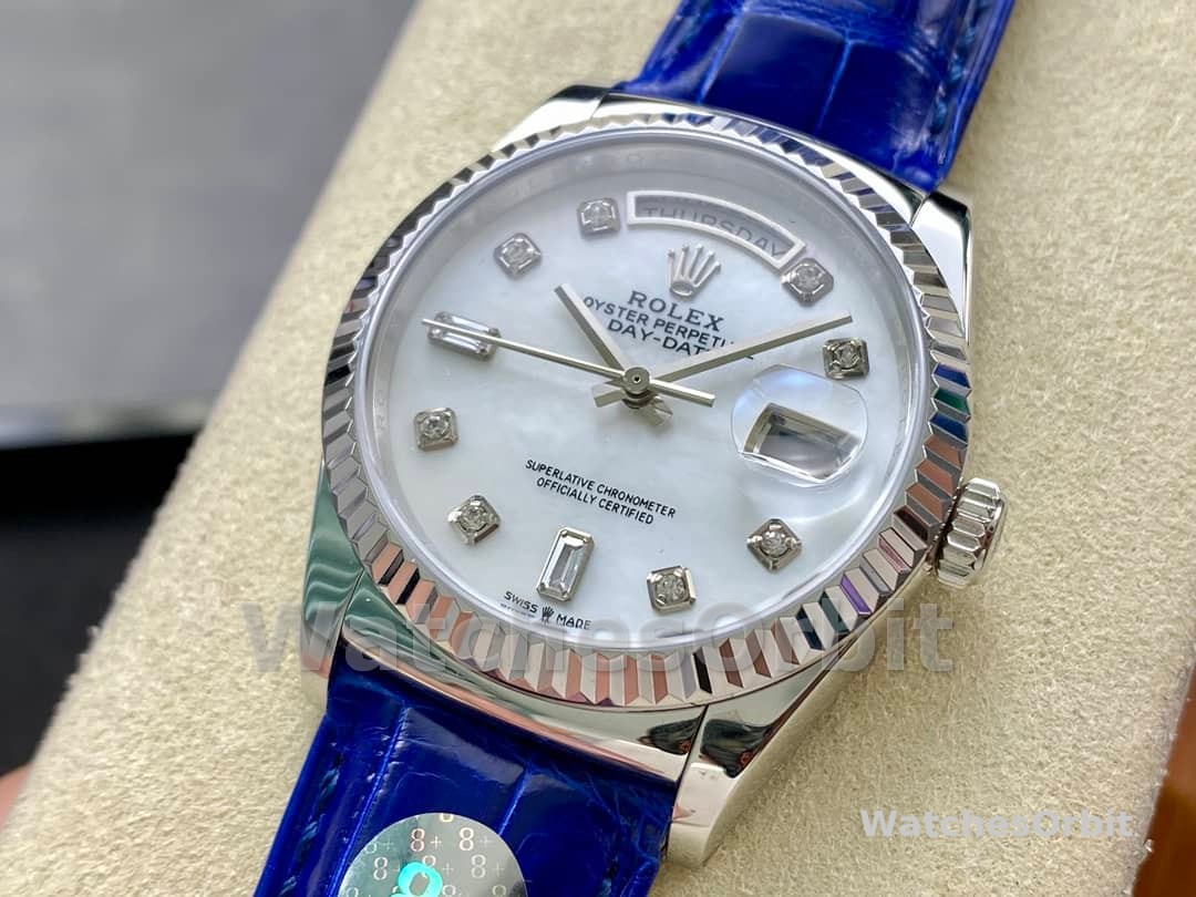 Rolex Day Date 36 White Gold Diamond Rhodium Dial 118139 0053