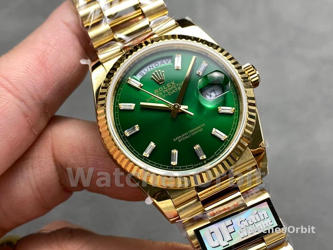 Rolex Day Date 36 Yellow Gold Automatic Green Diamond Dial M128238 0130