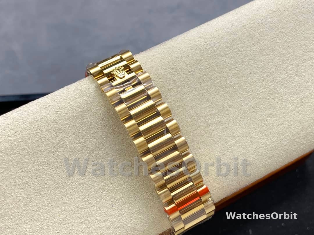 Rolex Day Date 36 Yellow Gold Champagne Dial Diamond Bezel m128348rbr 0026