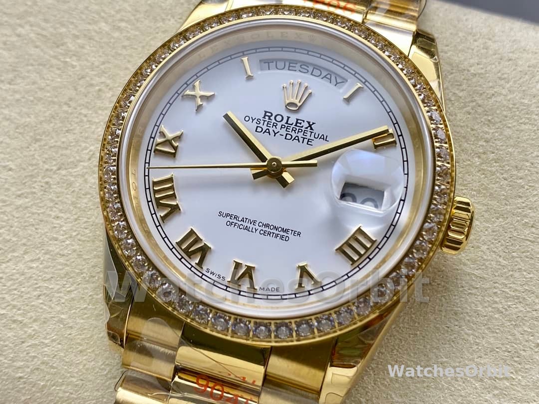 Rolex Day Date 36 Yellow Gold m128348rbr 0064 White Dial