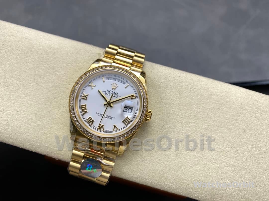 Rolex Day Date 36 Yellow Gold m128348rbr 0064 White Dial