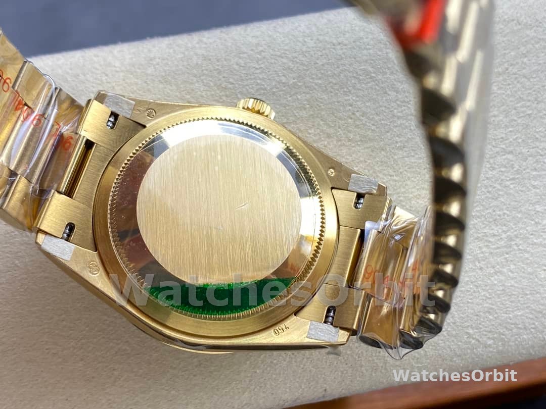 Rolex Day Date 36mm Fluted Bezel Green Ombre Dial President Bracelet m128238 0118