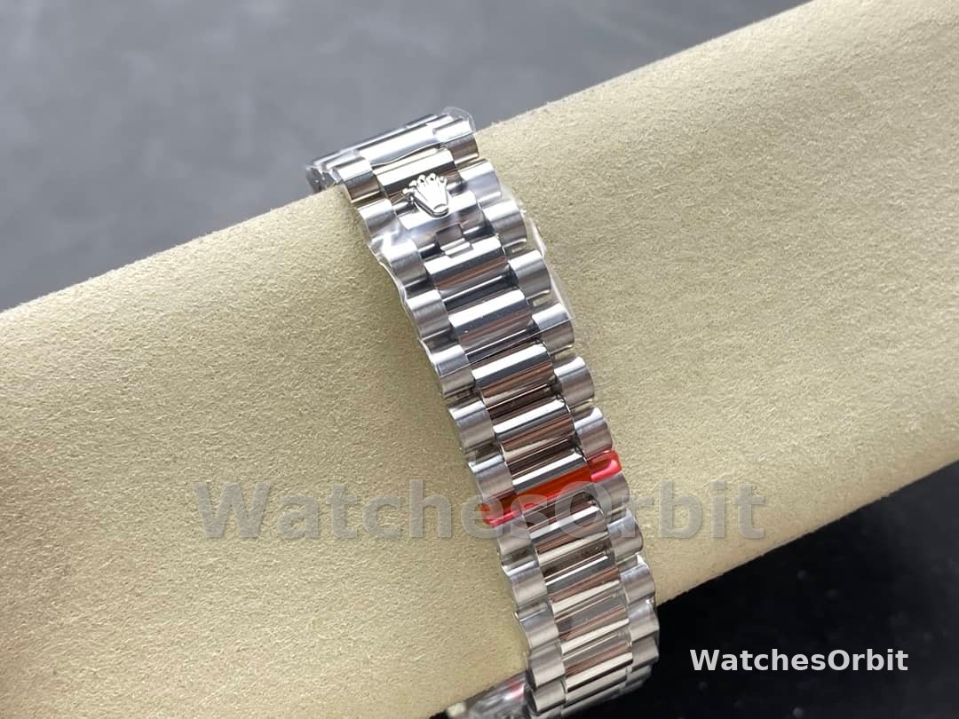 Rolex Day Date 36mm White Gold 128349RBR 0006 Pave Rainbow