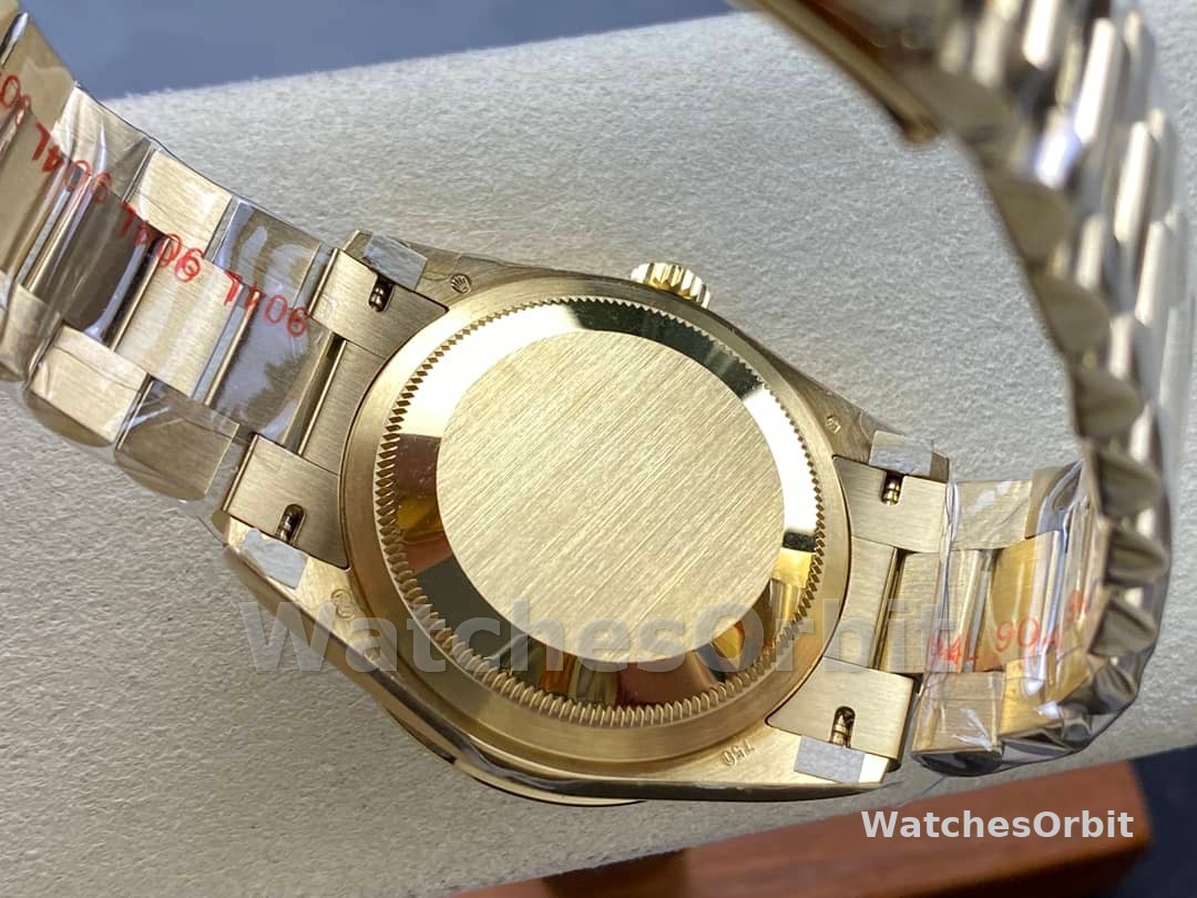 Rolex Day Date 36mm Yellow Gold 128348RBR 0030 Pave Rainbow Diamonds Sapphires Dial