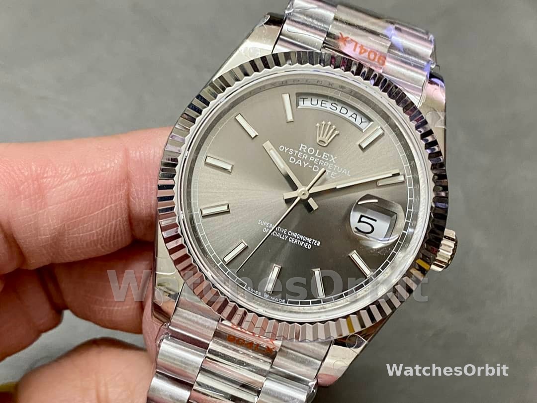 Rolex Day Date 40 18K White Gold Slate Dial M228239 0060 Men's Watch