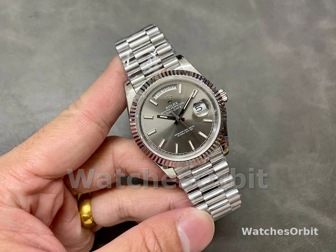 Rolex Day Date 40 18K White Gold Slate Dial M228239 0060 Men's Watch