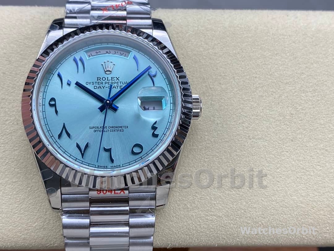 Rolex Day Date 40 228236 Platinum Ice Blue Dial Men's Watch