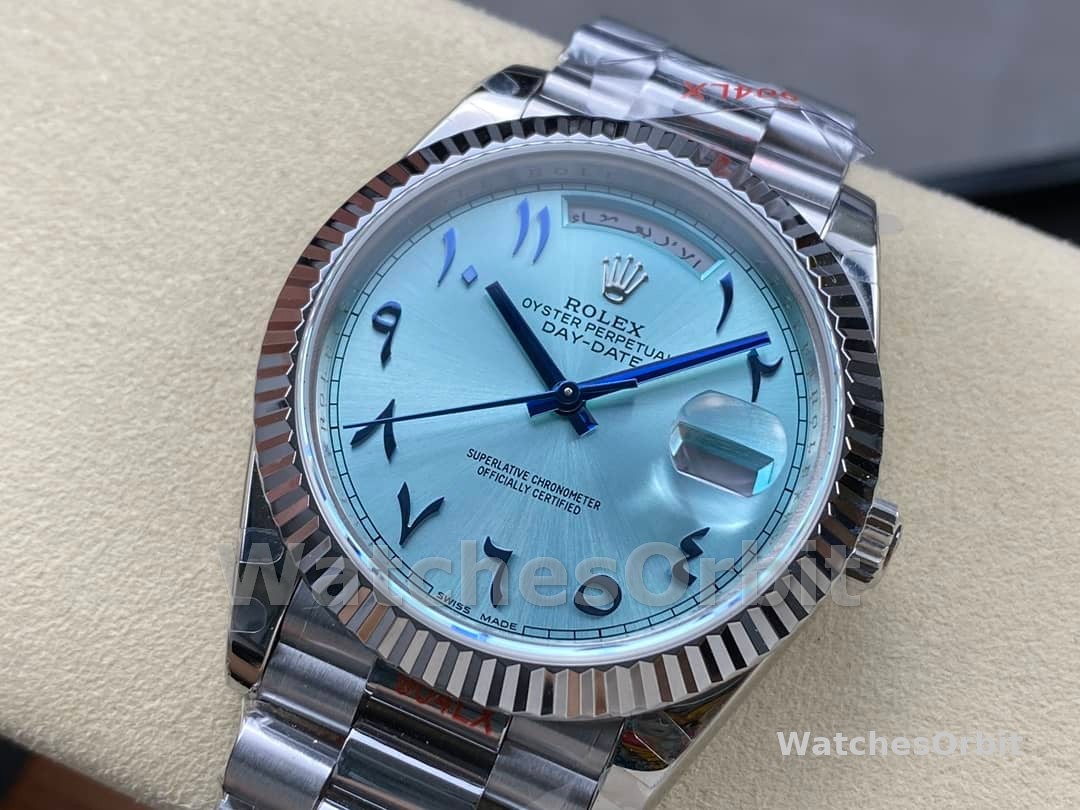 Rolex Day Date 40 228236 Platinum Ice Blue Dial Men's Watch