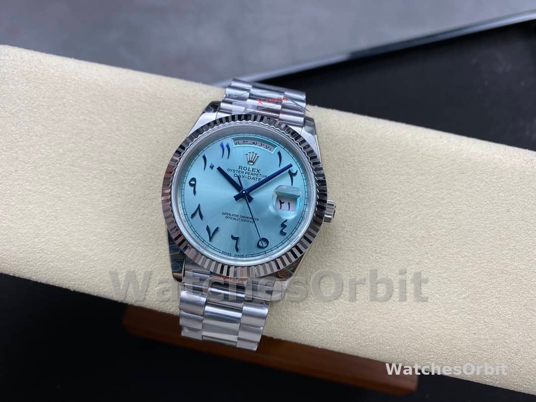 Rolex Day Date 40 228236 Platinum Ice Blue Dial Men's Watch