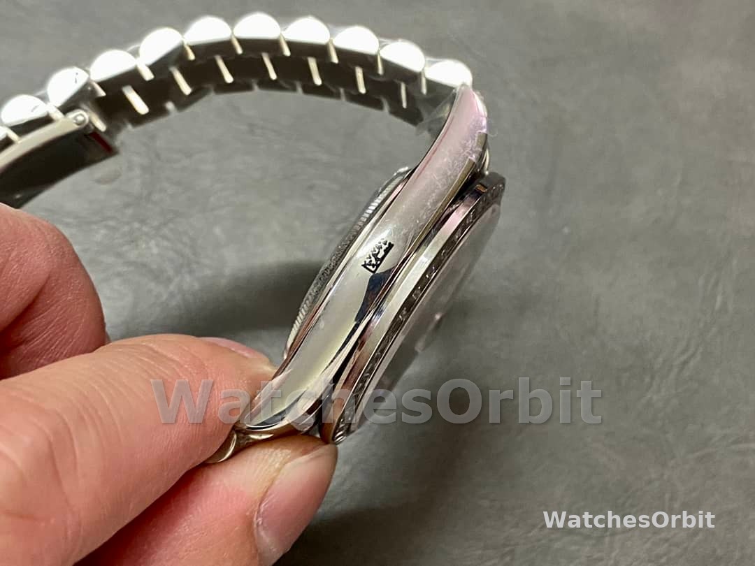 Rolex Day-Date 40 Platinum Arabic Numerals Green with Diamonds 228396tbr