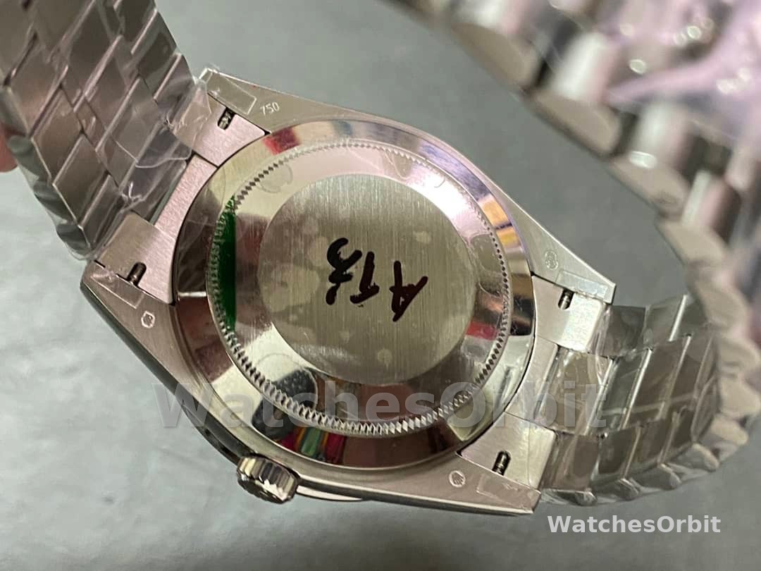 Rolex Day-Date 40 Platinum Arabic Numerals Green with Diamonds 228396tbr