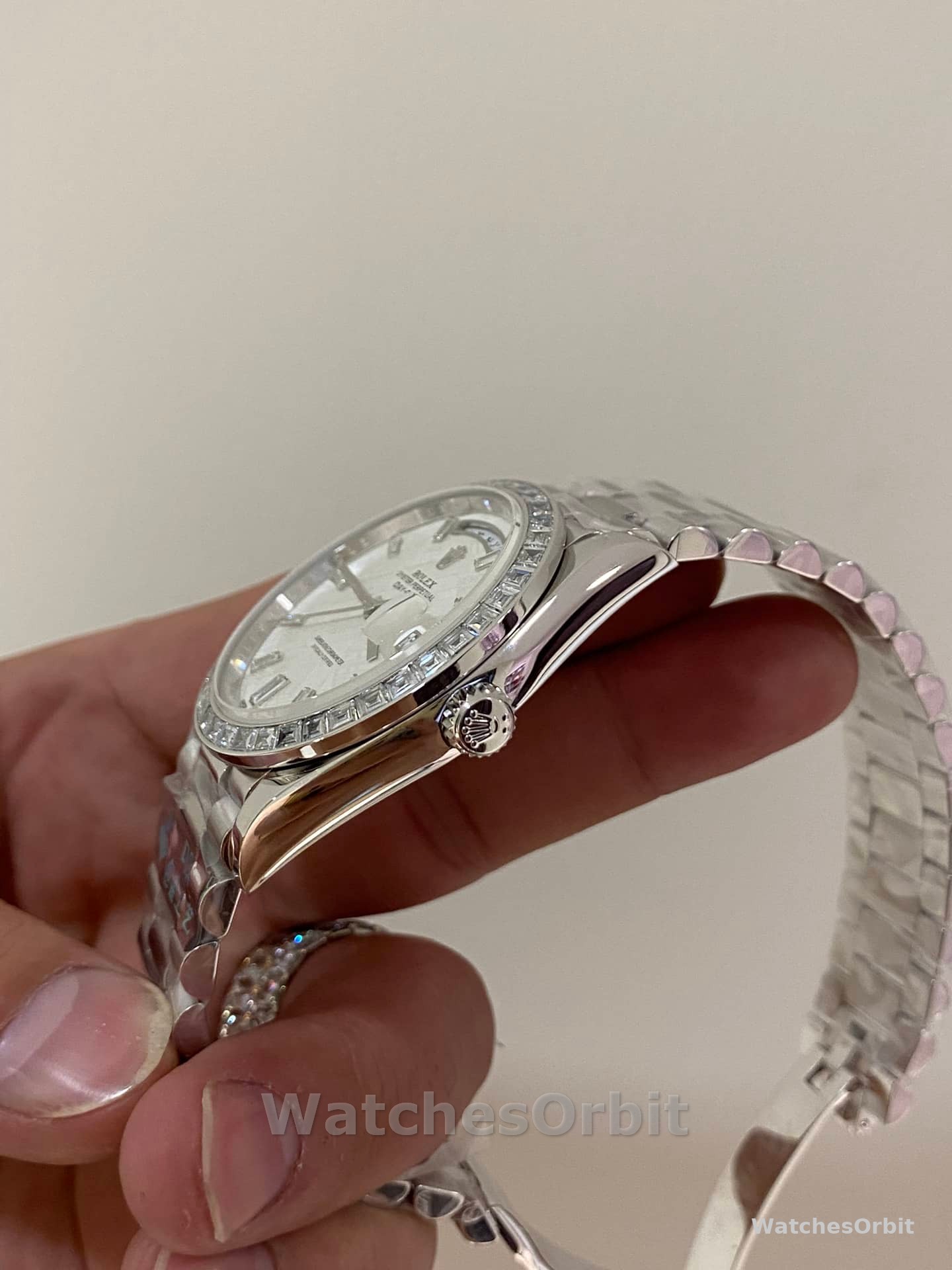 Rolex Day-Date 40 Platinum Meteorite Diamond Dial M228396TBR 0027 Men's Watch