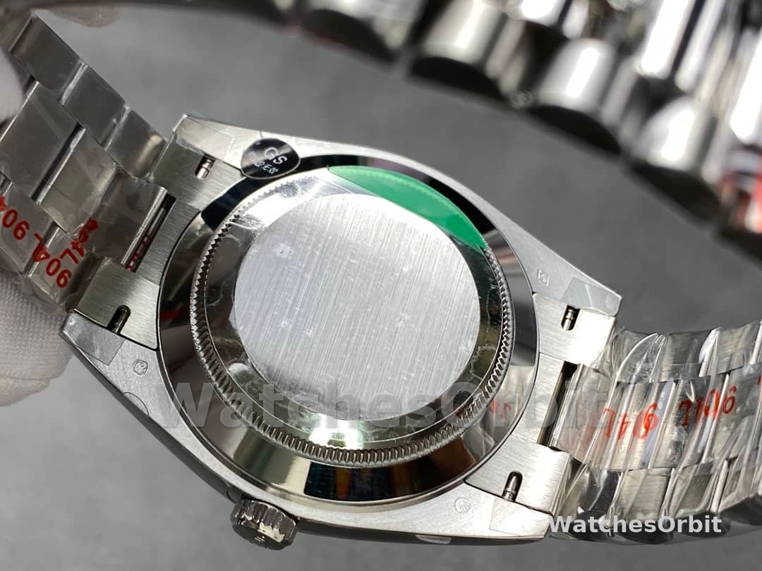 Rolex Day Date 40 Platinum Olive Green Dial Diamond Bezel M228396TBR 0020 Replica Watch