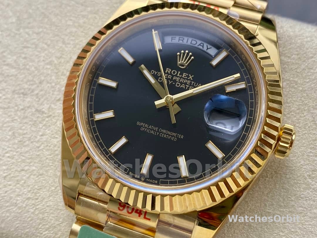 Rolex Day Date 40mm Yellow Gold President Black Dial m228238 0067