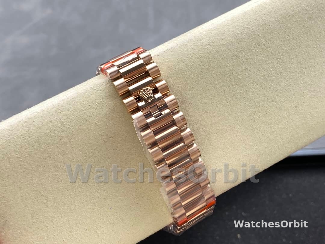 Rolex Day Date Oyster 36 mm Everose Gold Diamonds Bezel M128345RBR 0068