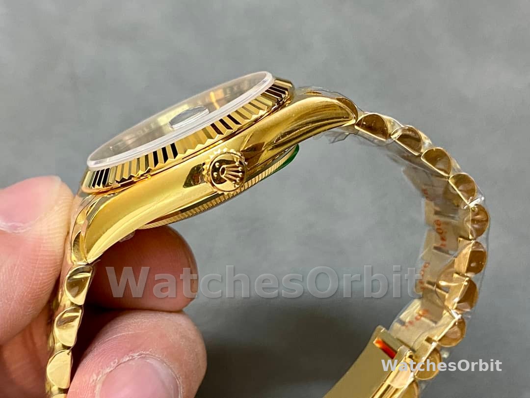 Rolex Day Date Sapphire Mirror Watch with 36mm Diameter Tiger's Eye Dial President