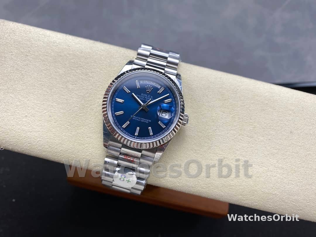 Rolex Day Date White Gold 36 Blue Diamond Dial m128239 0069