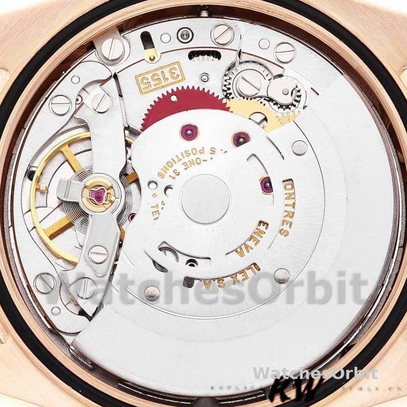 Rolex President Day Date 118205 Rose Gold Black Dial 36mm Unisex Replica Watch