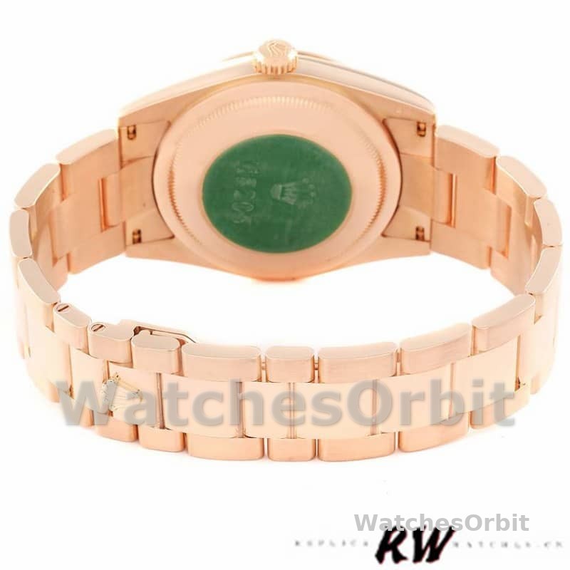 Rolex President Day Date 118205 Rose Gold Black Dial 36mm Unisex Replica Watch