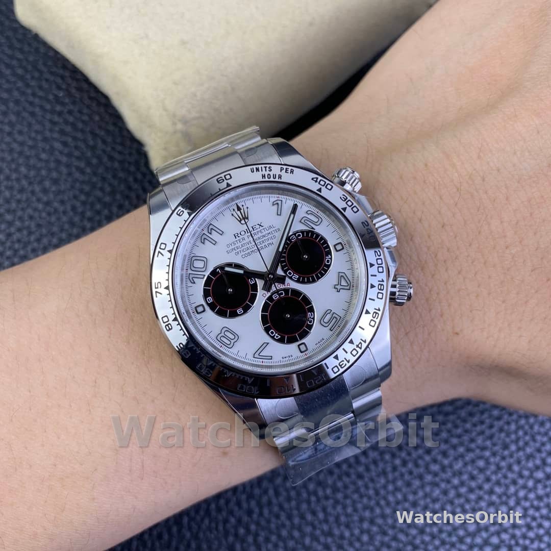 Rolex Cosmograph Daytona 116509 White Arabic Dial White Gold 40MM Mens Replica Watch