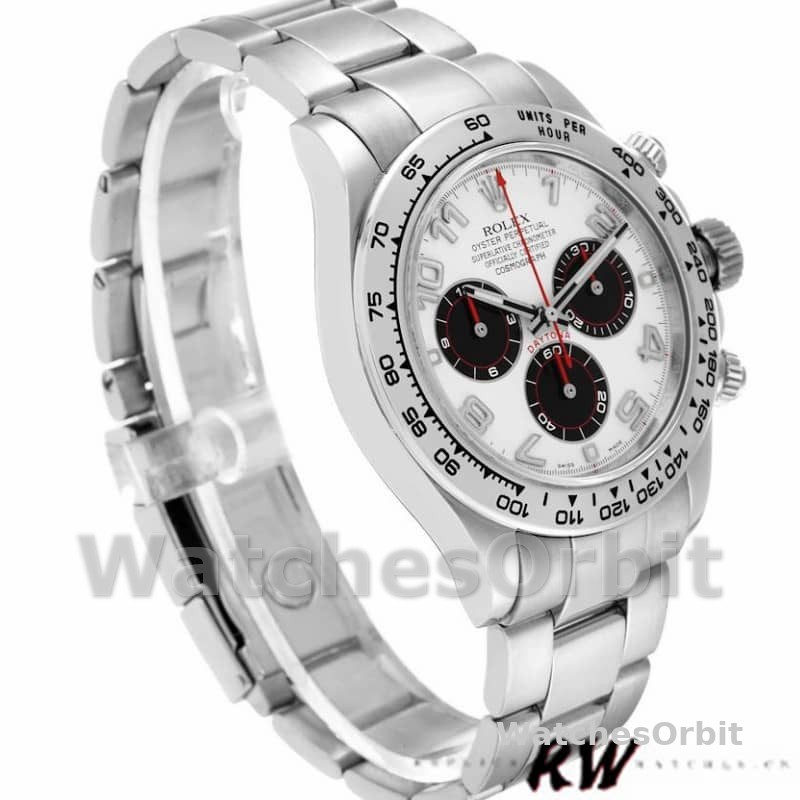 Rolex Cosmograph Daytona 116509 White Arabic Dial White Gold 40MM Mens Replica Watch