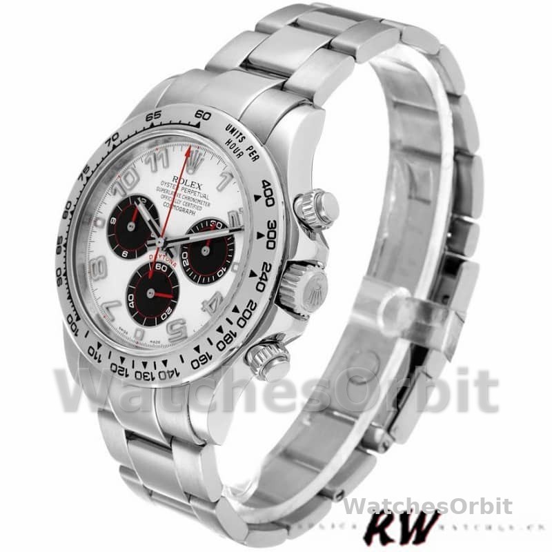 Rolex Cosmograph Daytona 116509 White Arabic Dial White Gold 40MM Mens Replica Watch