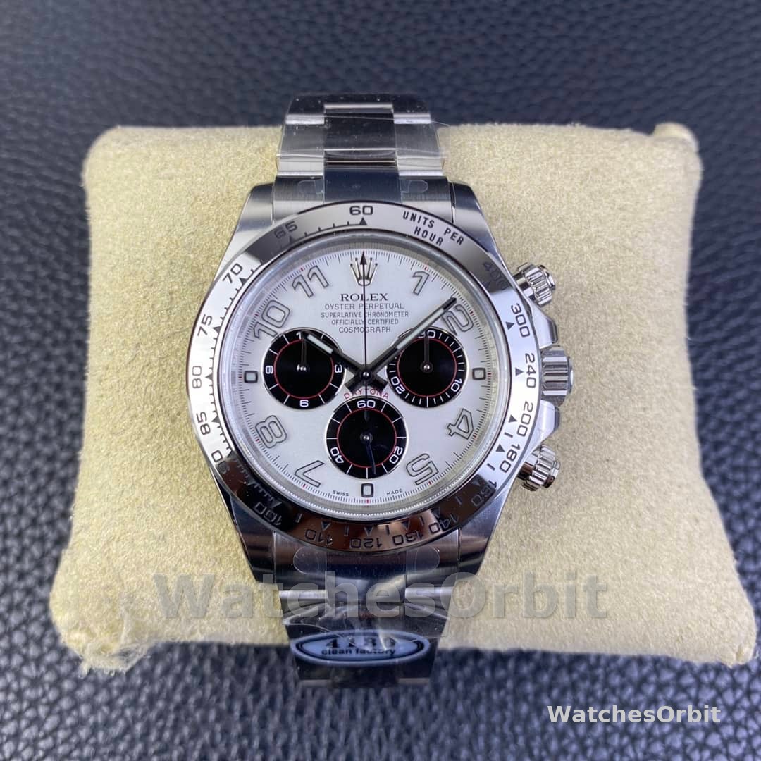 Rolex Cosmograph Daytona 116509 White Arabic Dial White Gold 40MM Mens Replica Watch