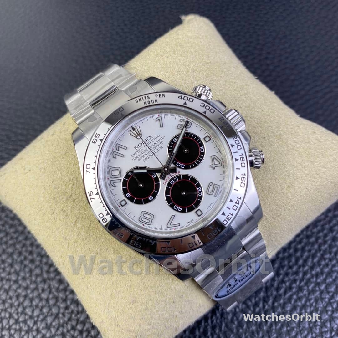 Rolex Cosmograph Daytona 116509 White Arabic Dial White Gold 40MM Mens Replica Watch