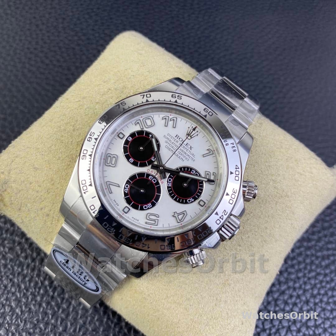 Rolex Cosmograph Daytona 116509 White Arabic Dial White Gold 40MM Mens Replica Watch