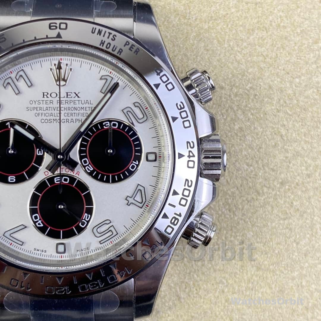 Rolex Cosmograph Daytona 116509 White Arabic Dial White Gold 40MM Mens Replica Watch