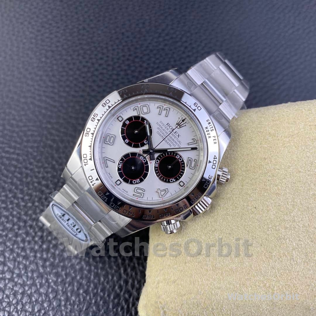 Rolex Cosmograph Daytona 116509 White Arabic Dial White Gold 40MM Mens Replica Watch