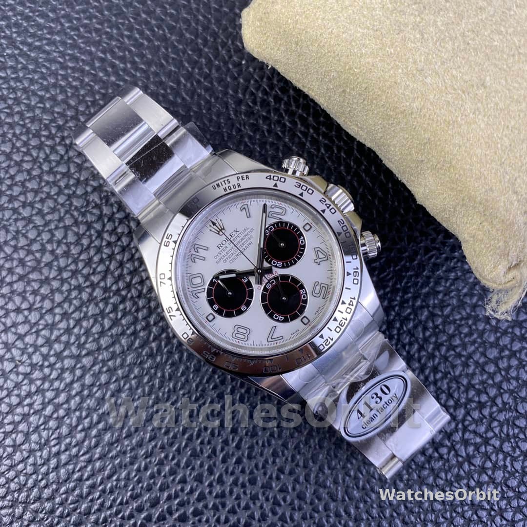 Rolex Cosmograph Daytona 116509 White Arabic Dial White Gold 40MM Mens Replica Watch