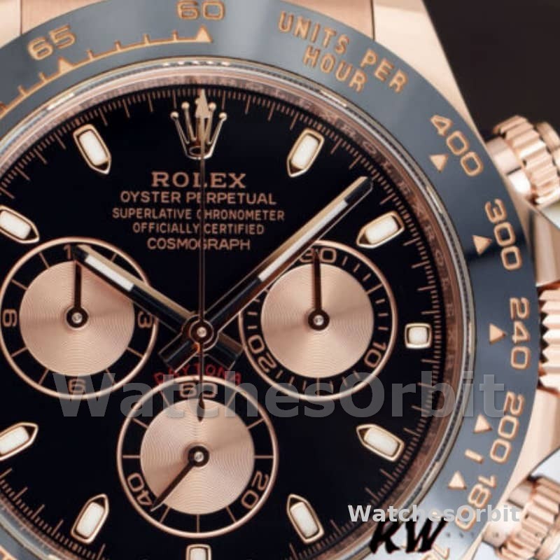 Rolex Cosmograph Daytona 116515 Leather strap Black Dial 40mm Mens Replica Watch