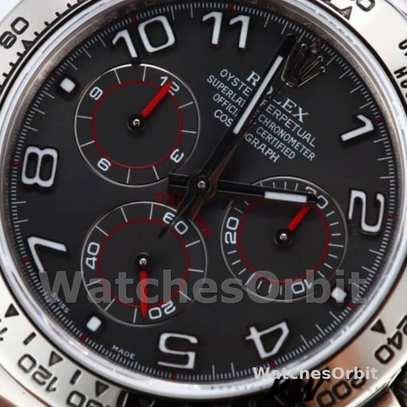 Rolex Cosmograph Daytona 116519 Gray dial Black Leather Strap 40mm Mens Replica Watch