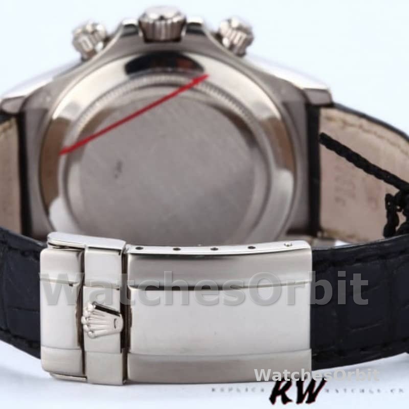 Rolex Cosmograph Daytona 116519 Gray dial Black Leather Strap 40mm Mens Replica Watch