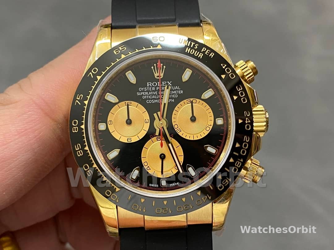 Rolex Daytona 116518LN Black Dial Rubber strap 40mm Mens Replica Watch