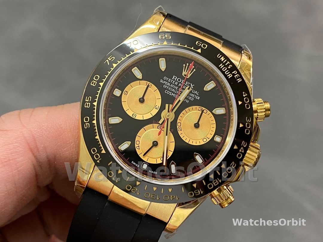 Rolex Daytona 116518LN Black Dial Rubber strap 40mm Mens Replica Watch