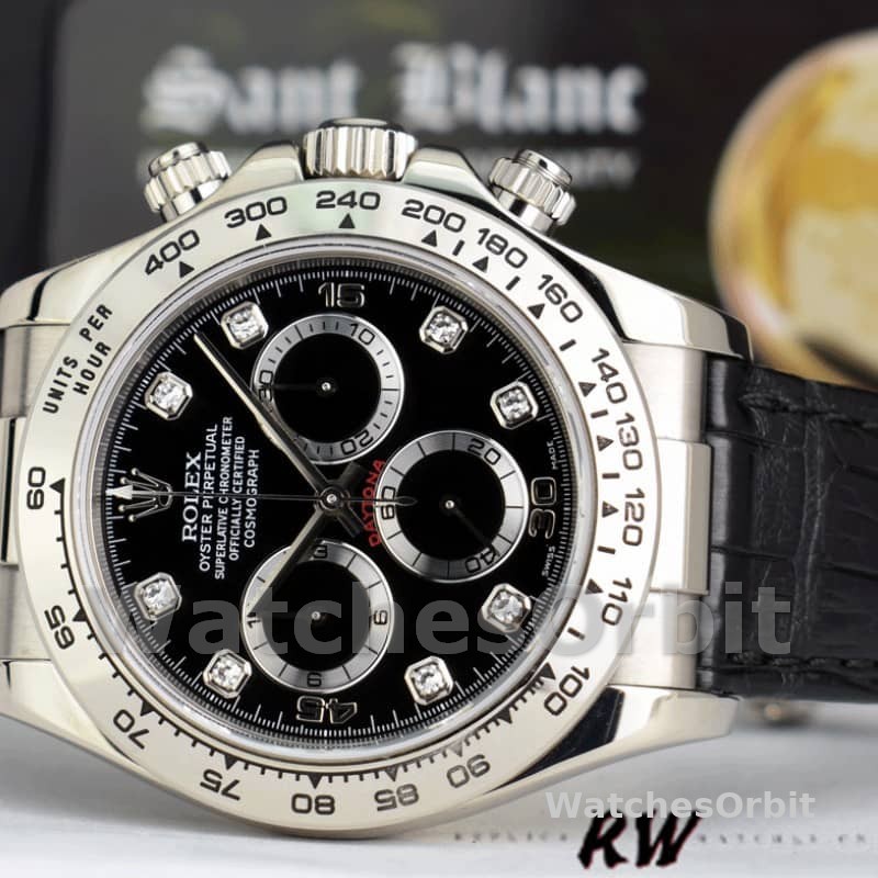 Rolex Daytona 116519 Black Diamonds Dial 40mm Mens Replica Watch
