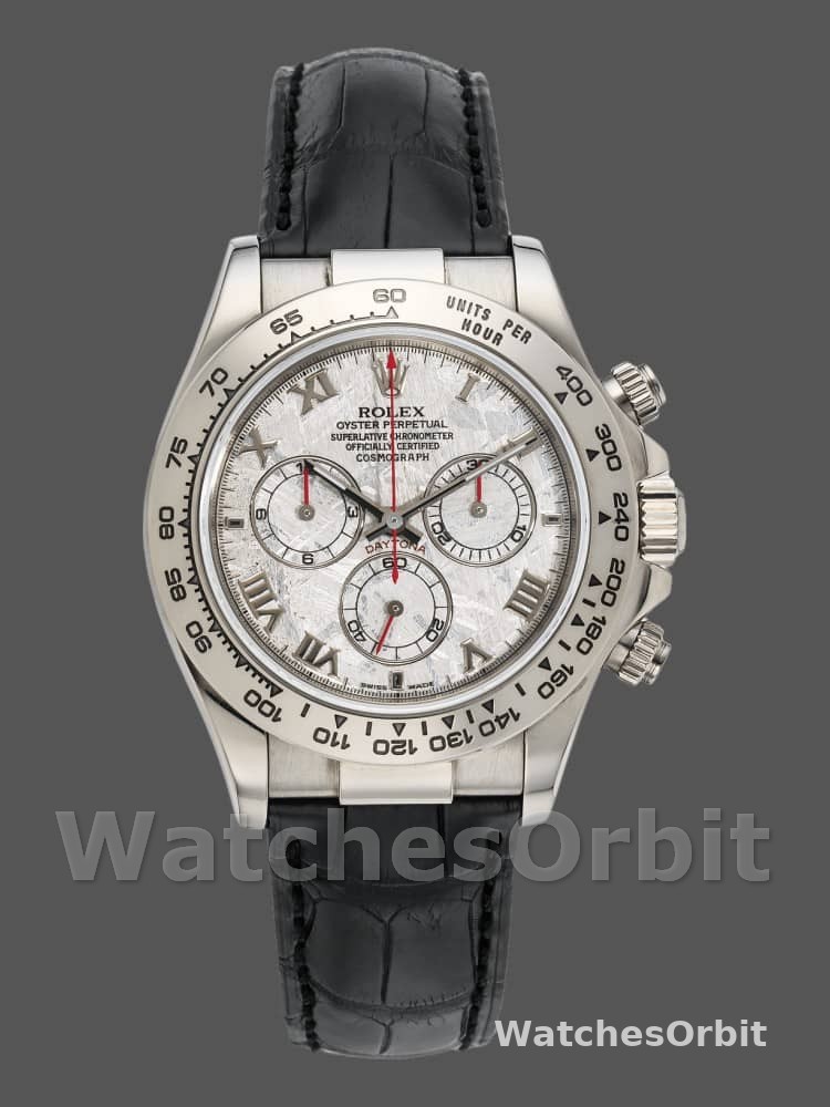 Rolex Daytona 116519 Black Leather strap Meteorite Dial 40mm Mens Replica Watch