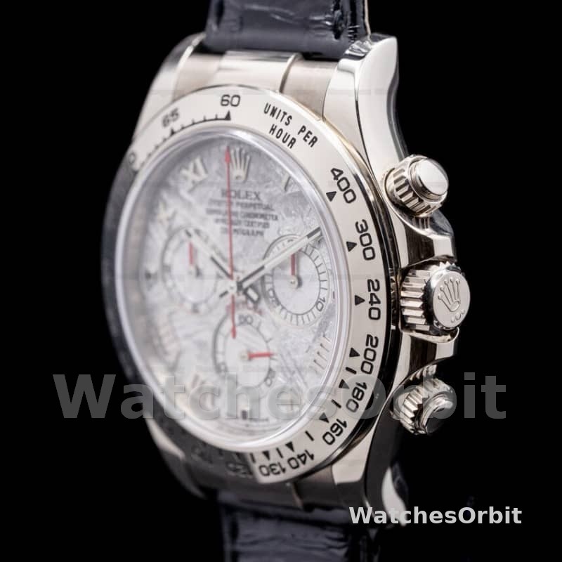 Rolex Daytona 116519 Black Leather strap Meteorite Dial 40mm Mens Replica Watch