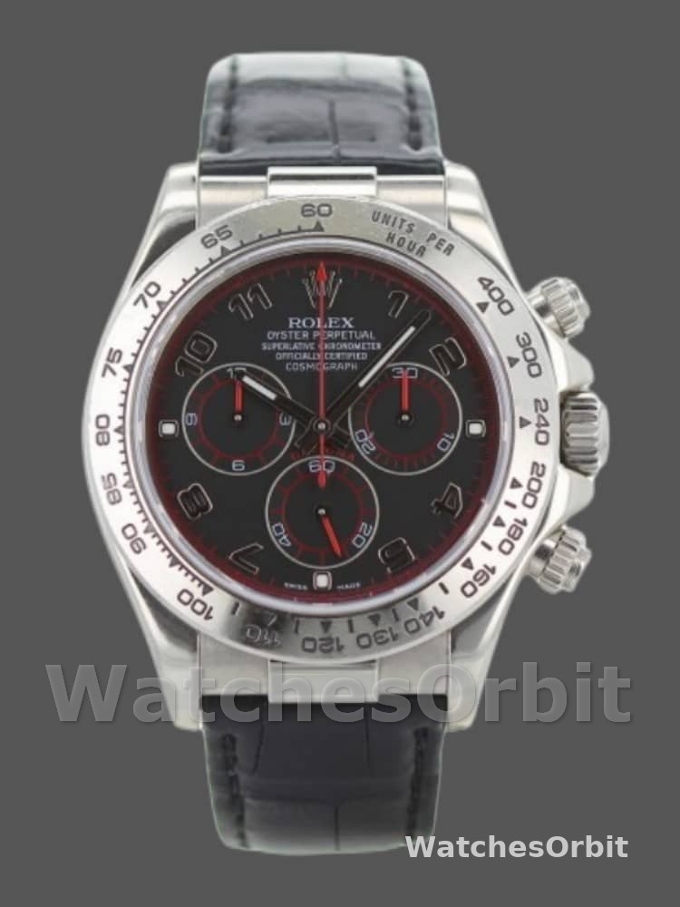 Rolex Daytona 116519 Black Racing Dial Leather strap 40mm Mens Replica Watch
