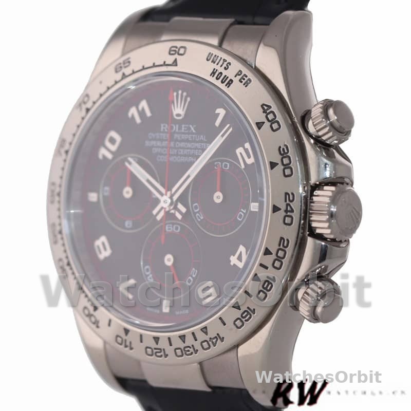 Rolex Daytona 116519 Black Racing Dial Leather strap 40mm Mens Replica Watch