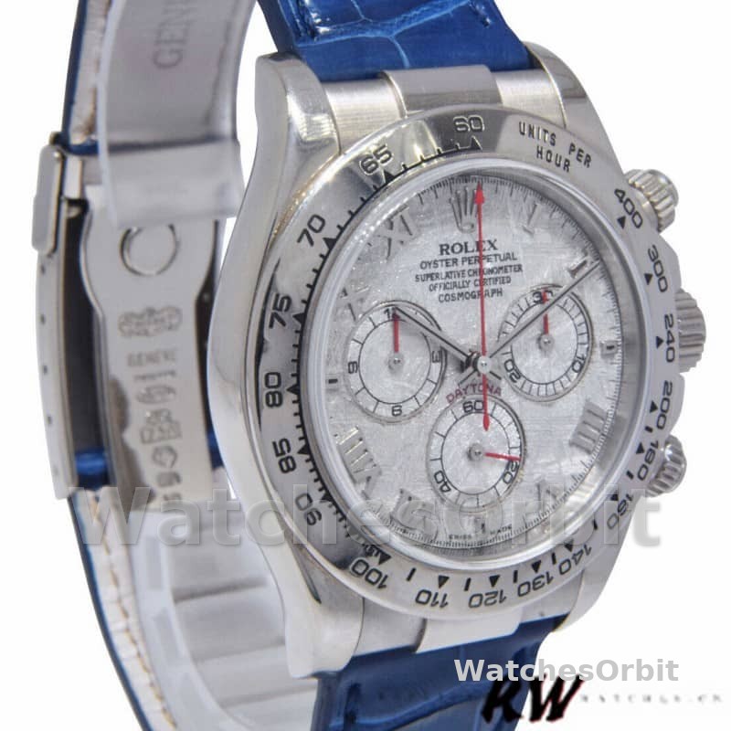 Rolex Daytona 116519 Blue Leather strap Meteorite Dial 40mm Mens Replica Watch