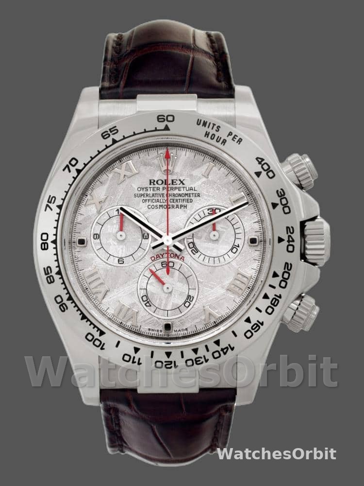 Rolex Daytona 116519 Brown Leather strap Meteorite Dial 40mm Mens Replica Watch