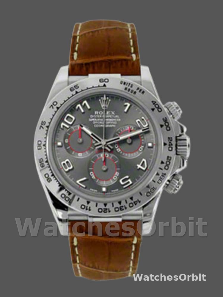 Rolex Daytona 116519 Grey Dial Brown Leather strap 40mm Mens Replica Watch