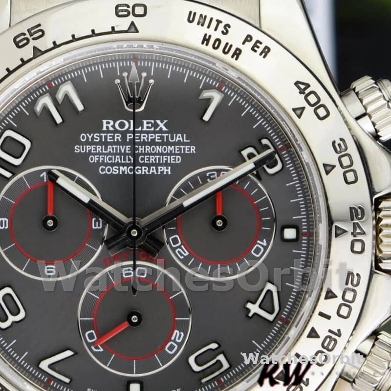 Rolex Daytona 116519 Grey Dial Brown Leather strap 40mm Mens Replica Watch