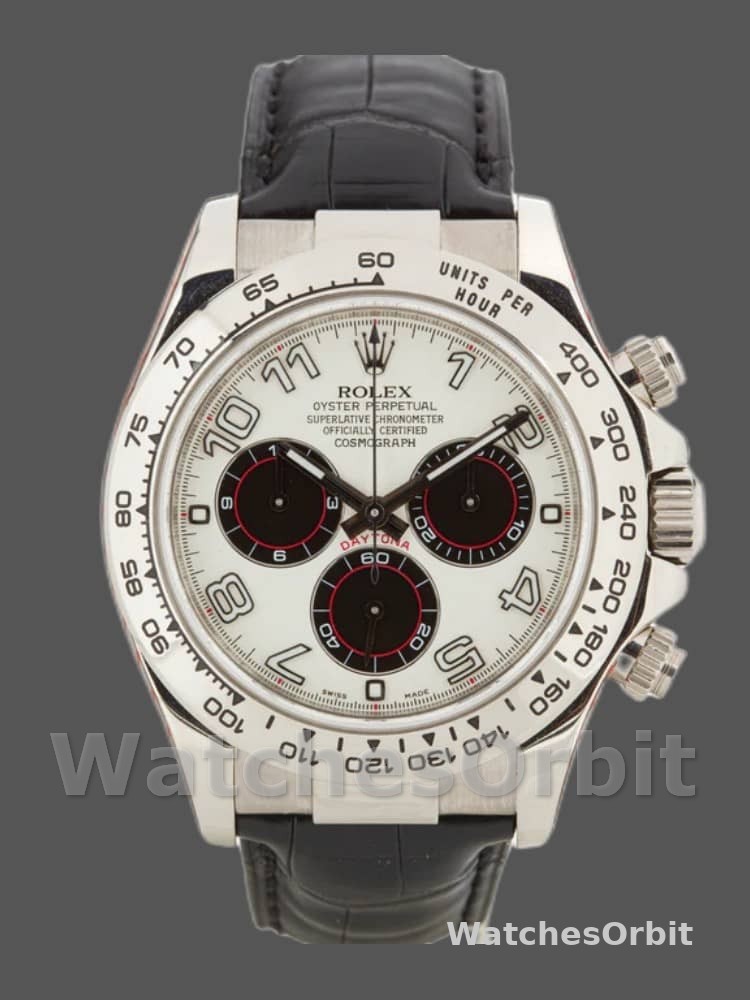 Rolex Daytona 116519 Panda Dial Black Leather Strap 40mm Mens Replica Watch