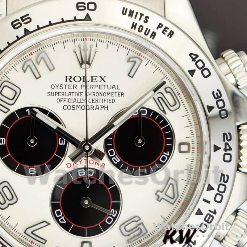 Rolex Daytona 116519 Panda Dial Black Leather Strap 40mm Mens Replica Watch