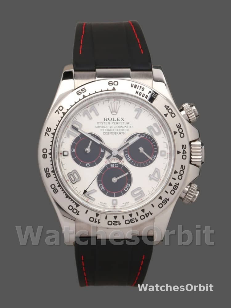 Rolex Daytona 116519 Panda Dial Black Rubber Strap 40mm Mens Replica Watch